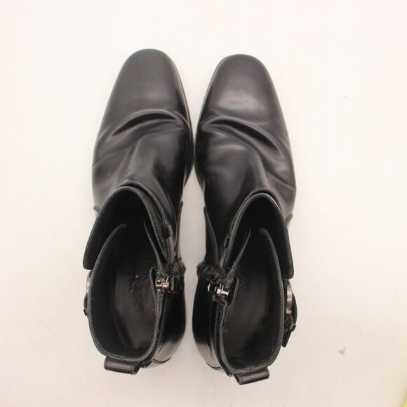 Salvatore Ferragamo Men’s Size 9 D Chelsea Black Leather Ankle Boots Buckle main image 9